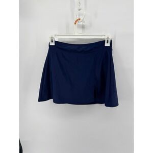 Lands End Women's Navy Blue Swim Skirt Size M UPF 50 Tummy Control